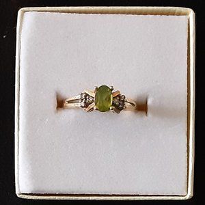 Peridot and Diamond Ring